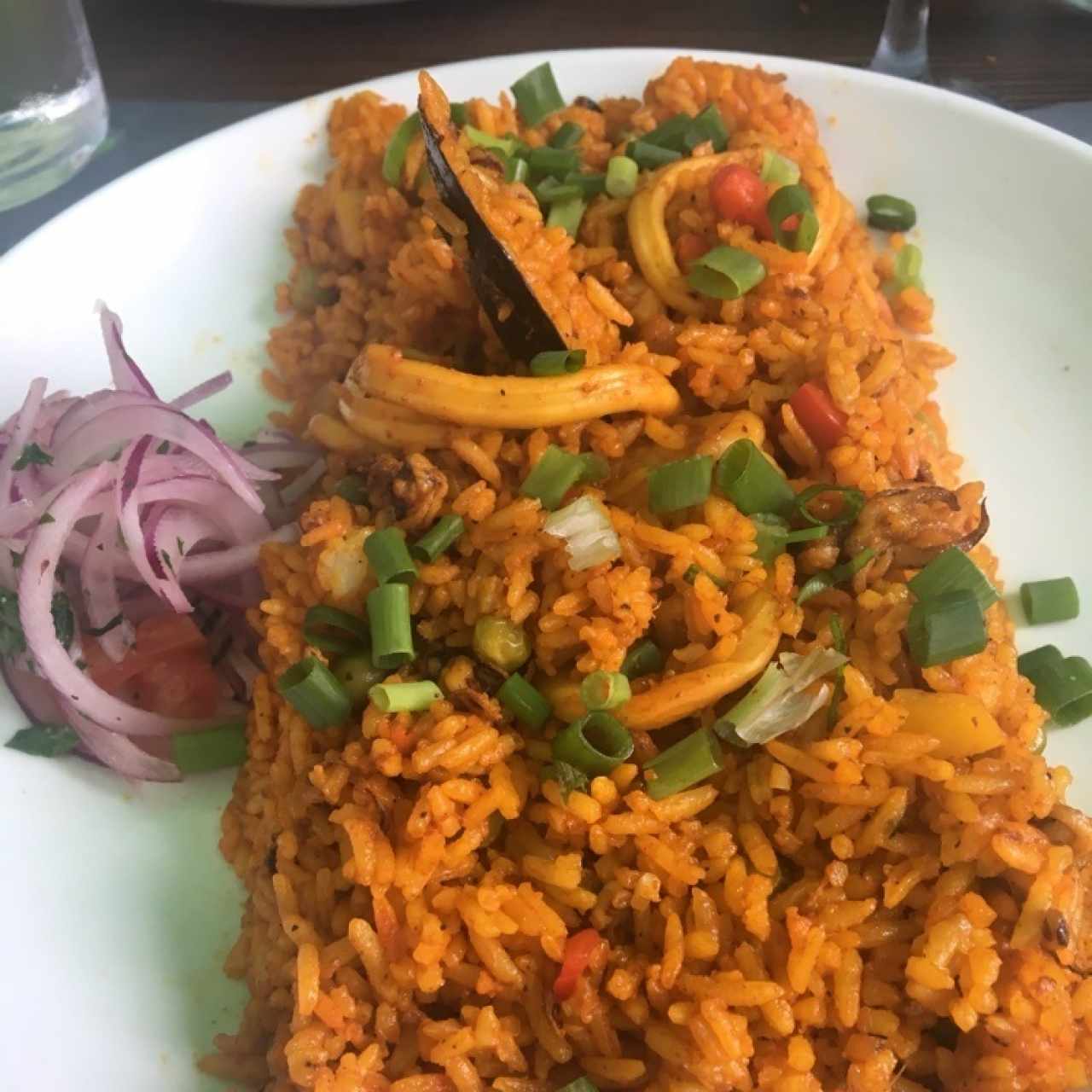 arroz con Mariscos con un toque picante 
