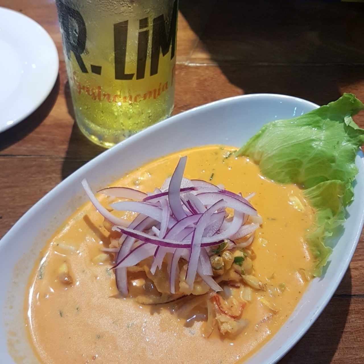 ceviche leche de tigre, excelente 17/19 dolares