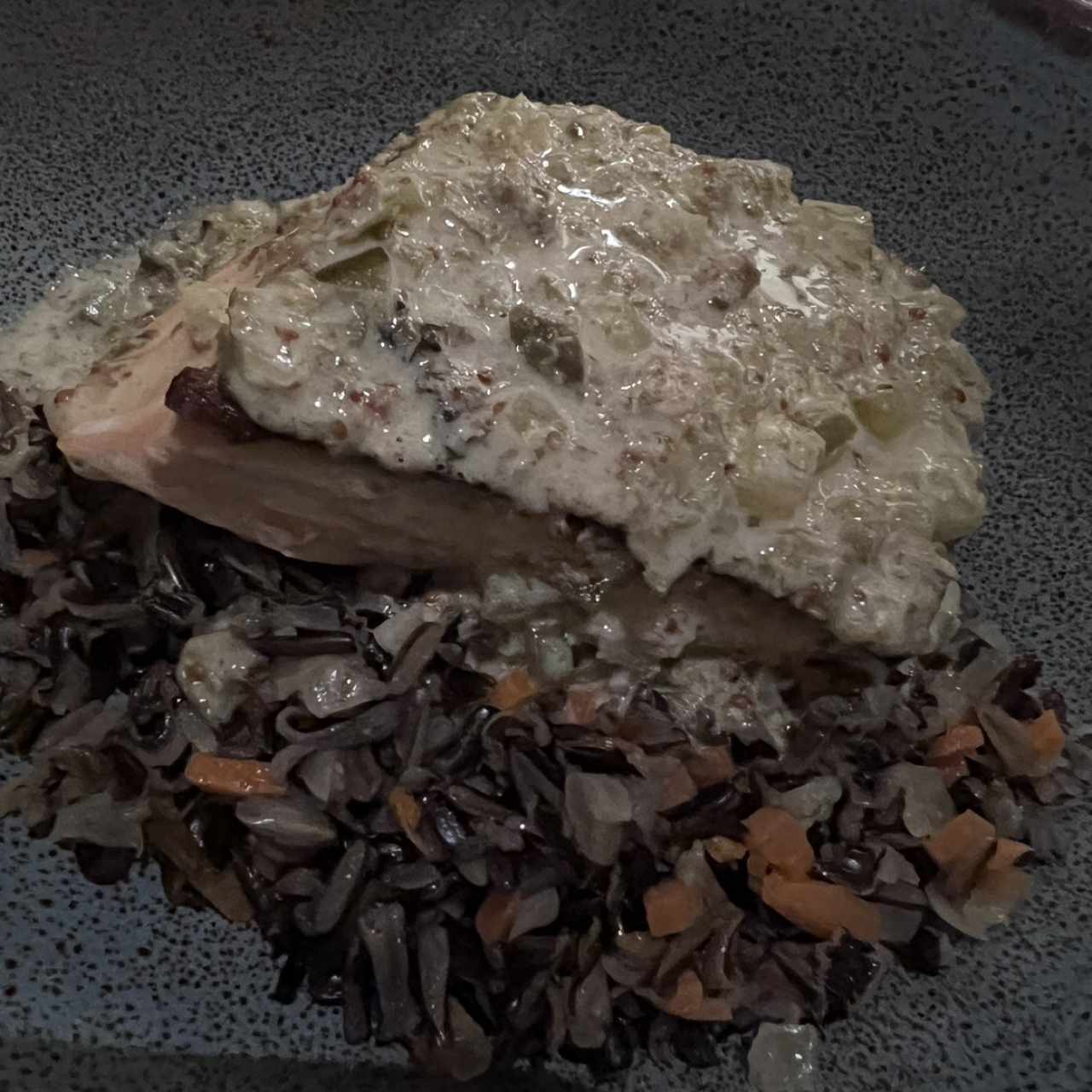 Arroz salvaje con Salmon 