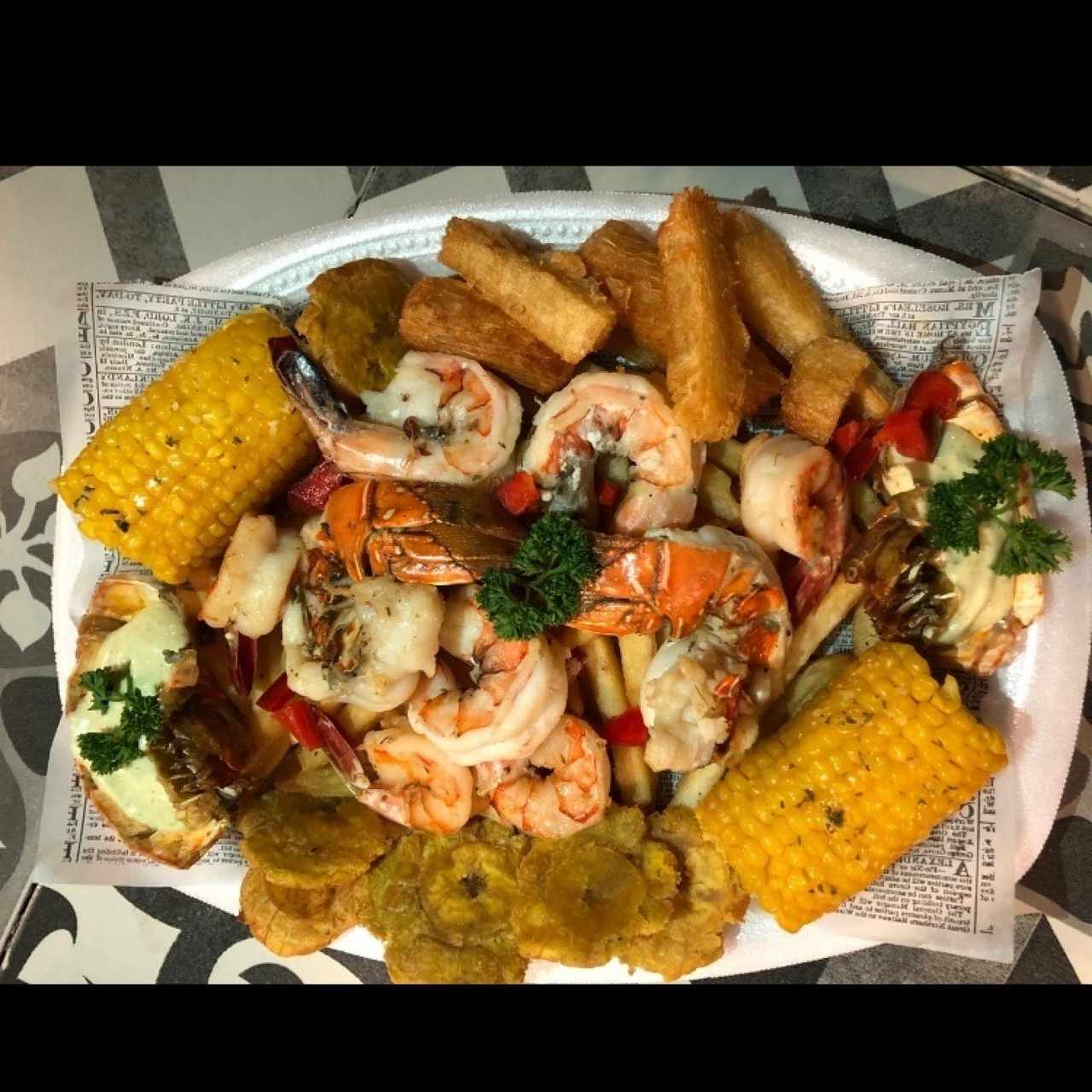 picada todo mar langosta camarones y langostinos
