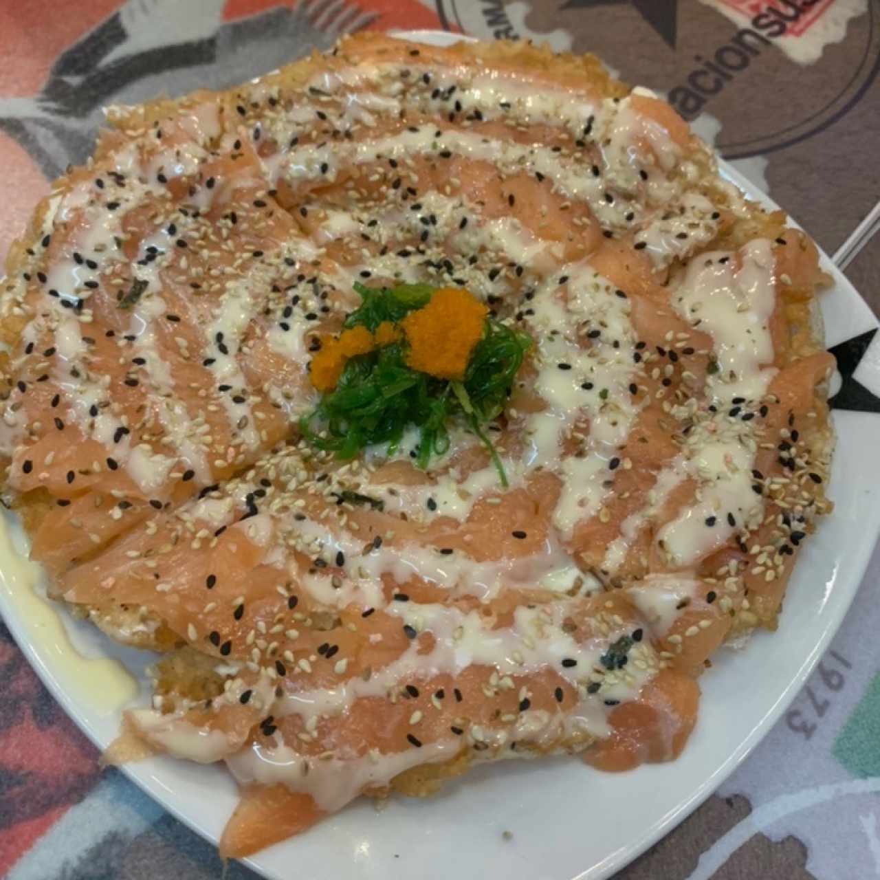 Pizza de Sushi de Salmón