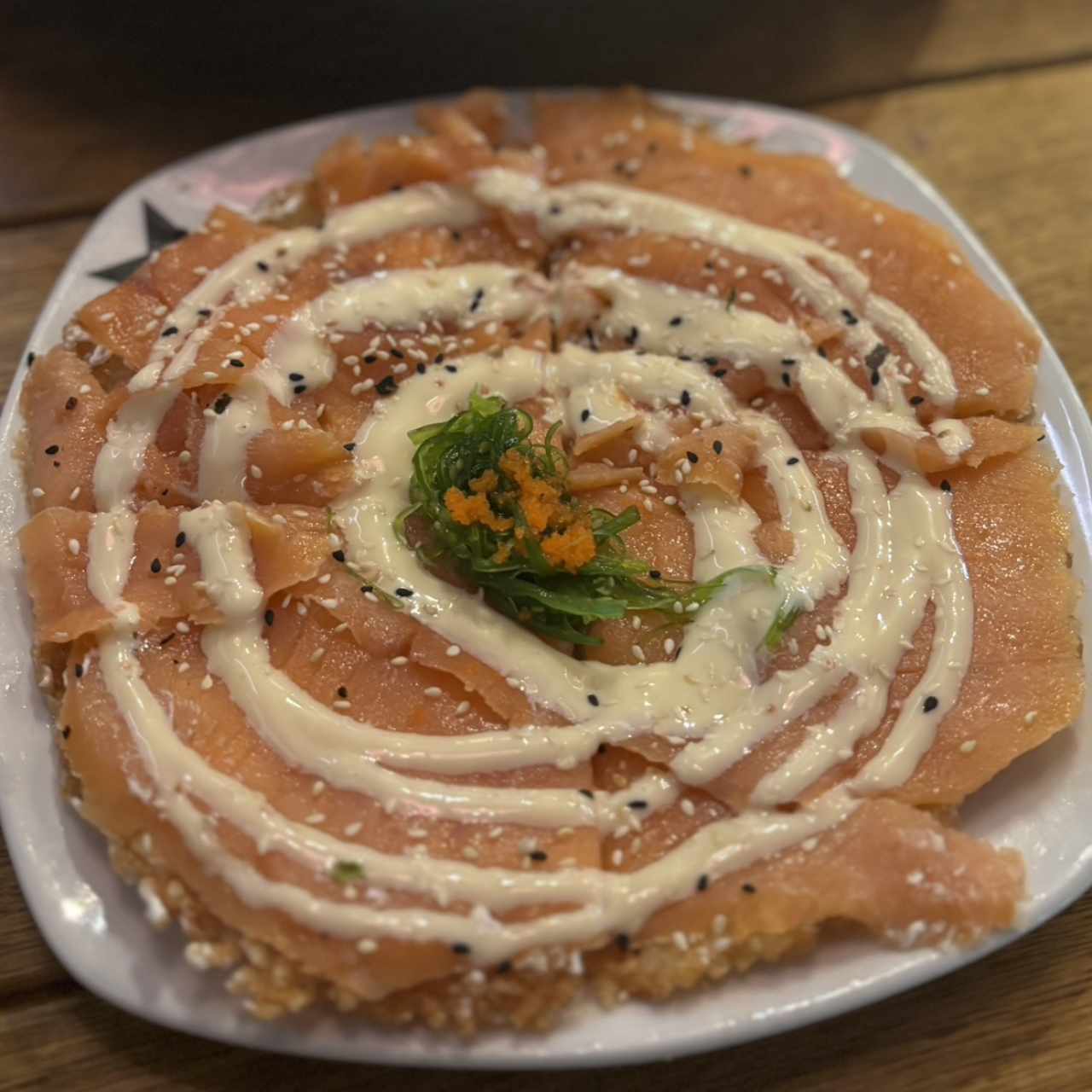 Pizza de salmón ahumado