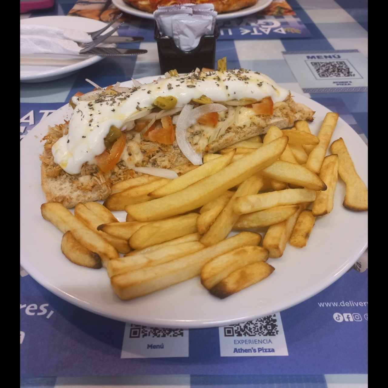 Pita pantufla con pollo