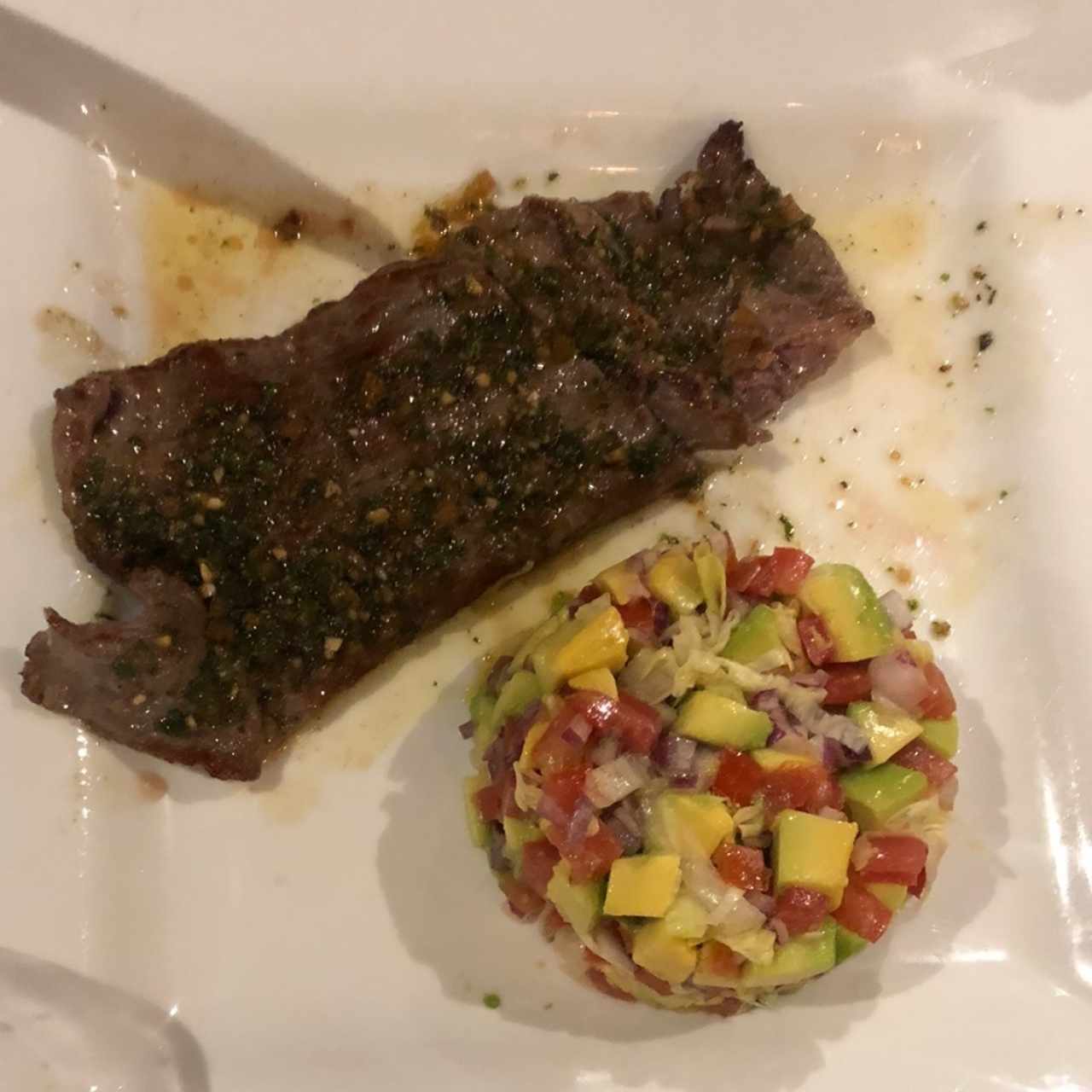 entraña con ensalada