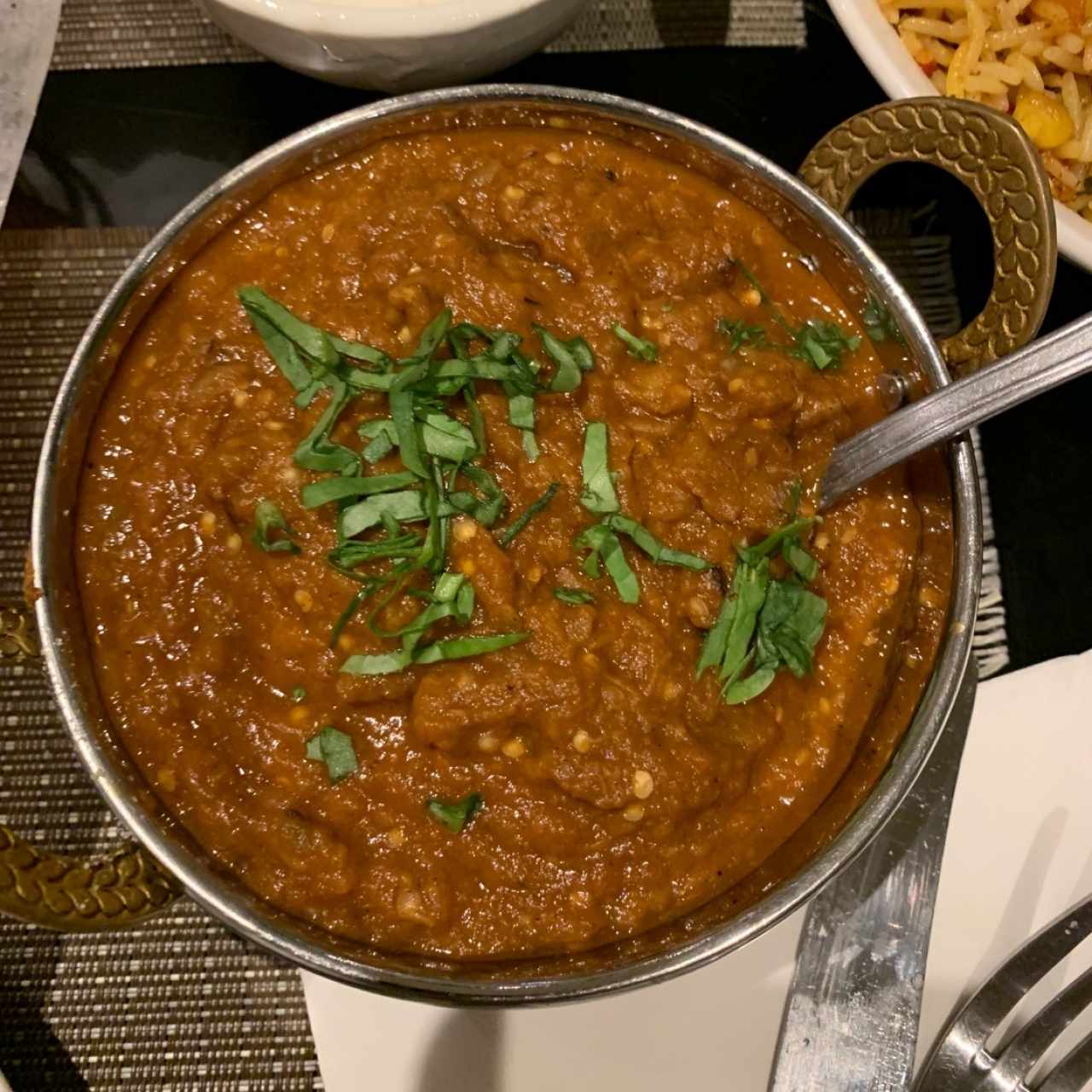 Veg Biryani.  Pure de Berengenas