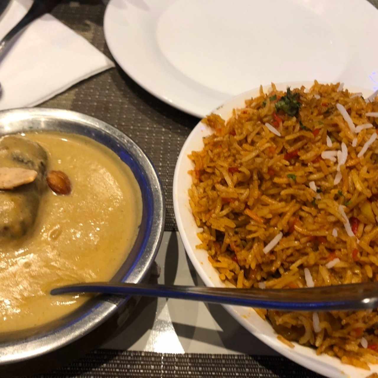Malai kofta y Arroz Biryani de Pollo 