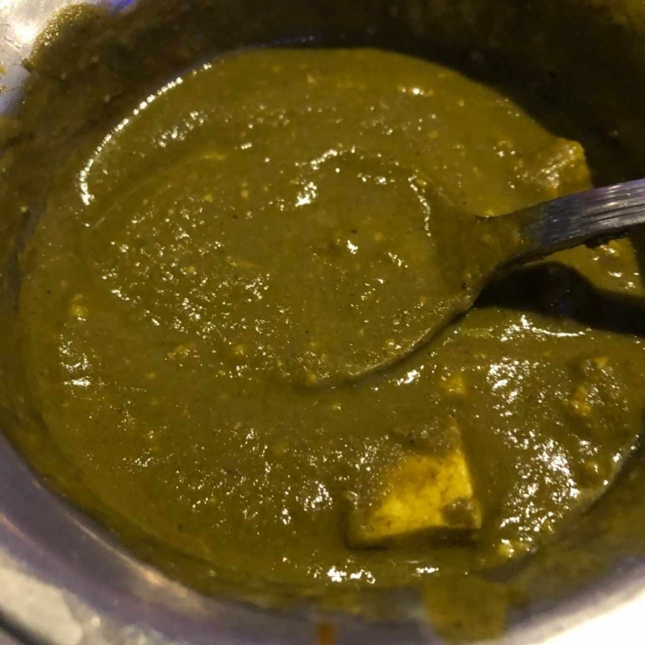 palak paneer (queso en puré de espinaca)