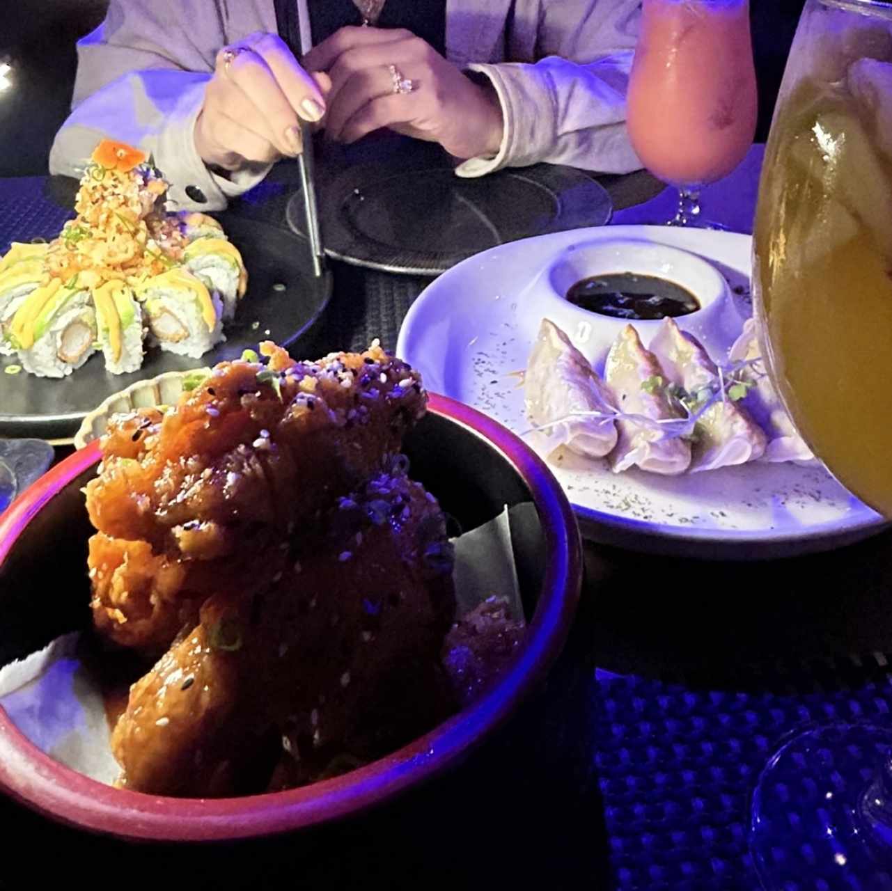 Volcano Sushi, Wings and Sangria