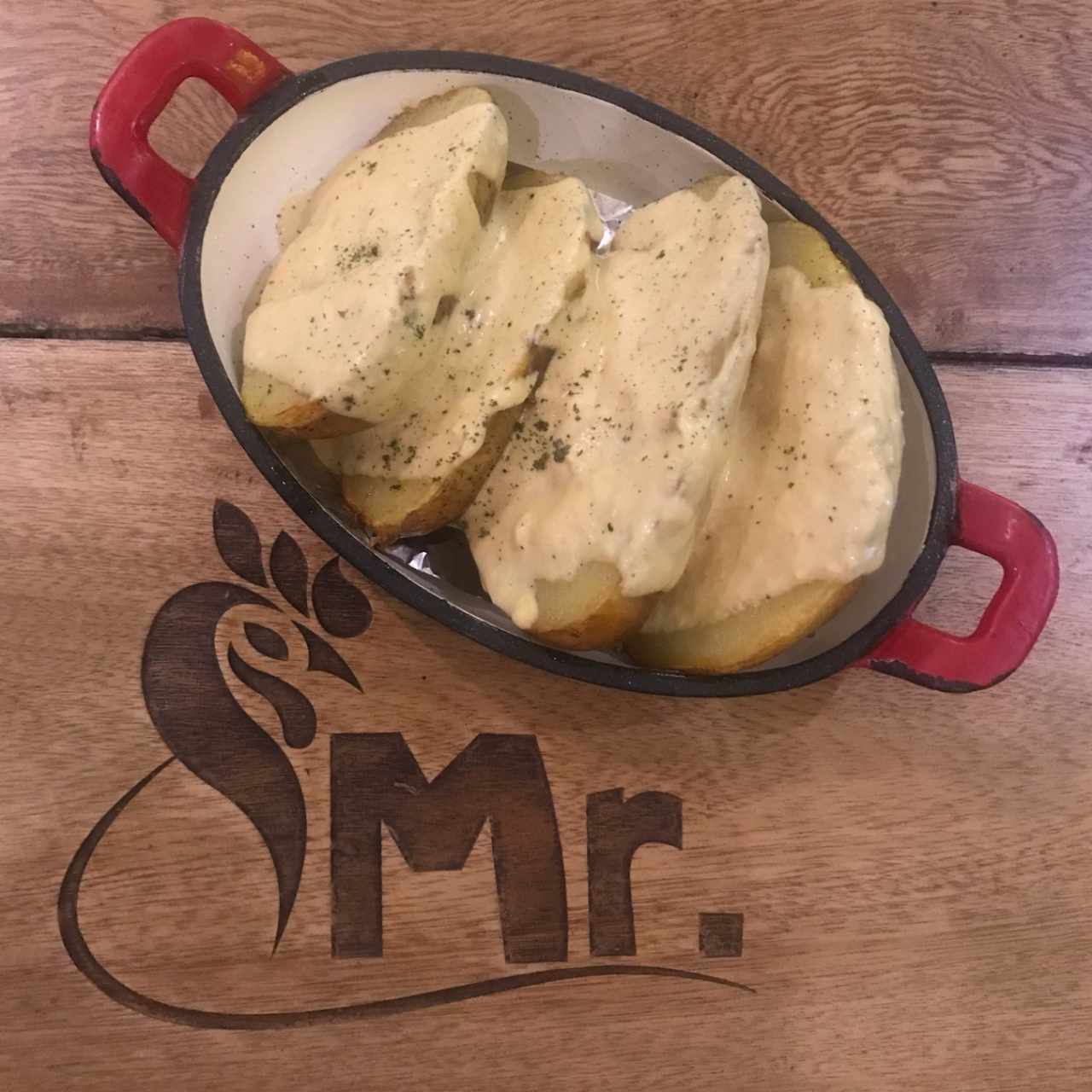 Papas con salsa de bacon