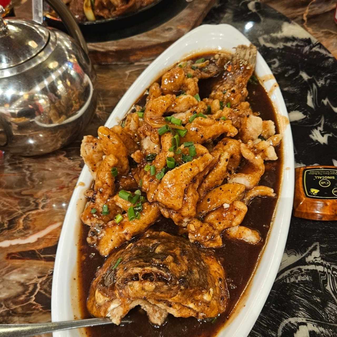 Pescado frito (agridulce o frijoles negros)