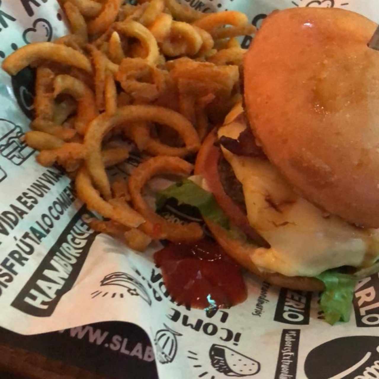4 cheese bacon burger