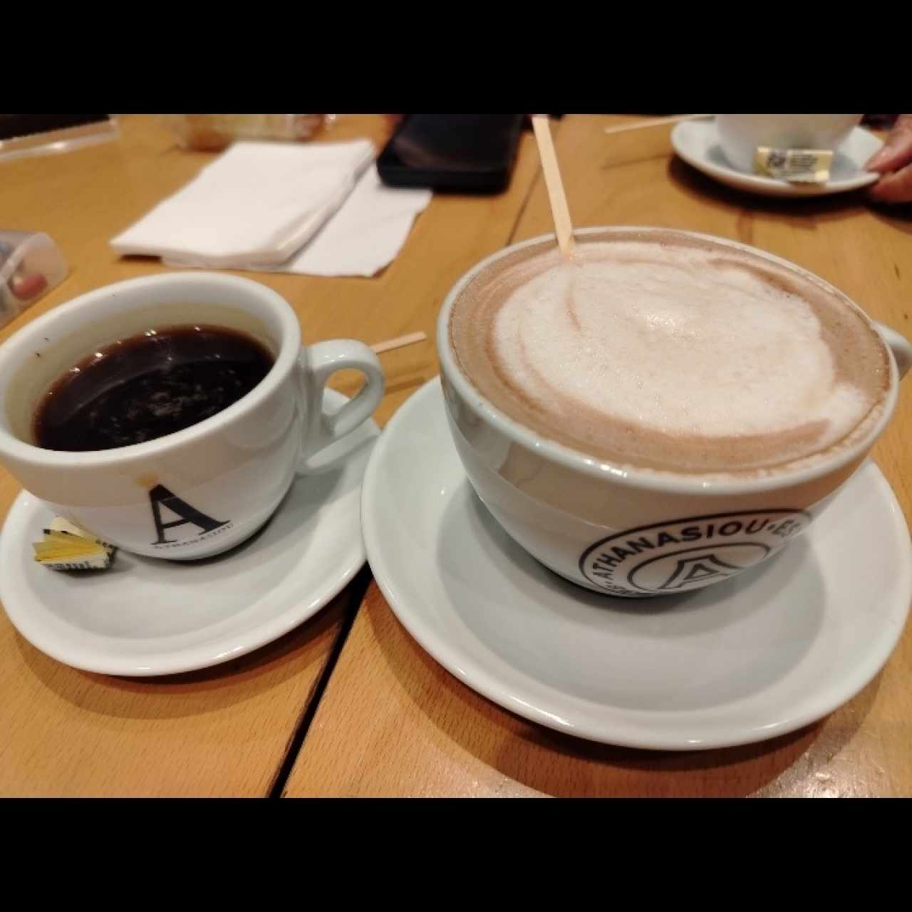 Café americano y capuchino 
