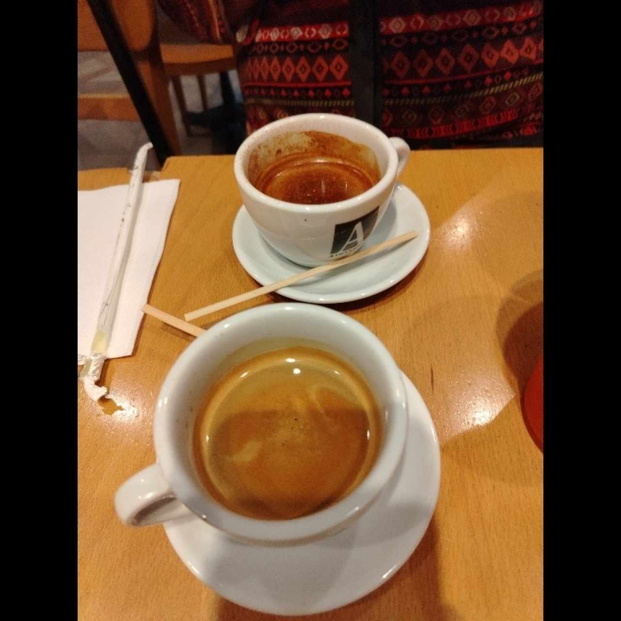 Café expreso doble y expreso largo 