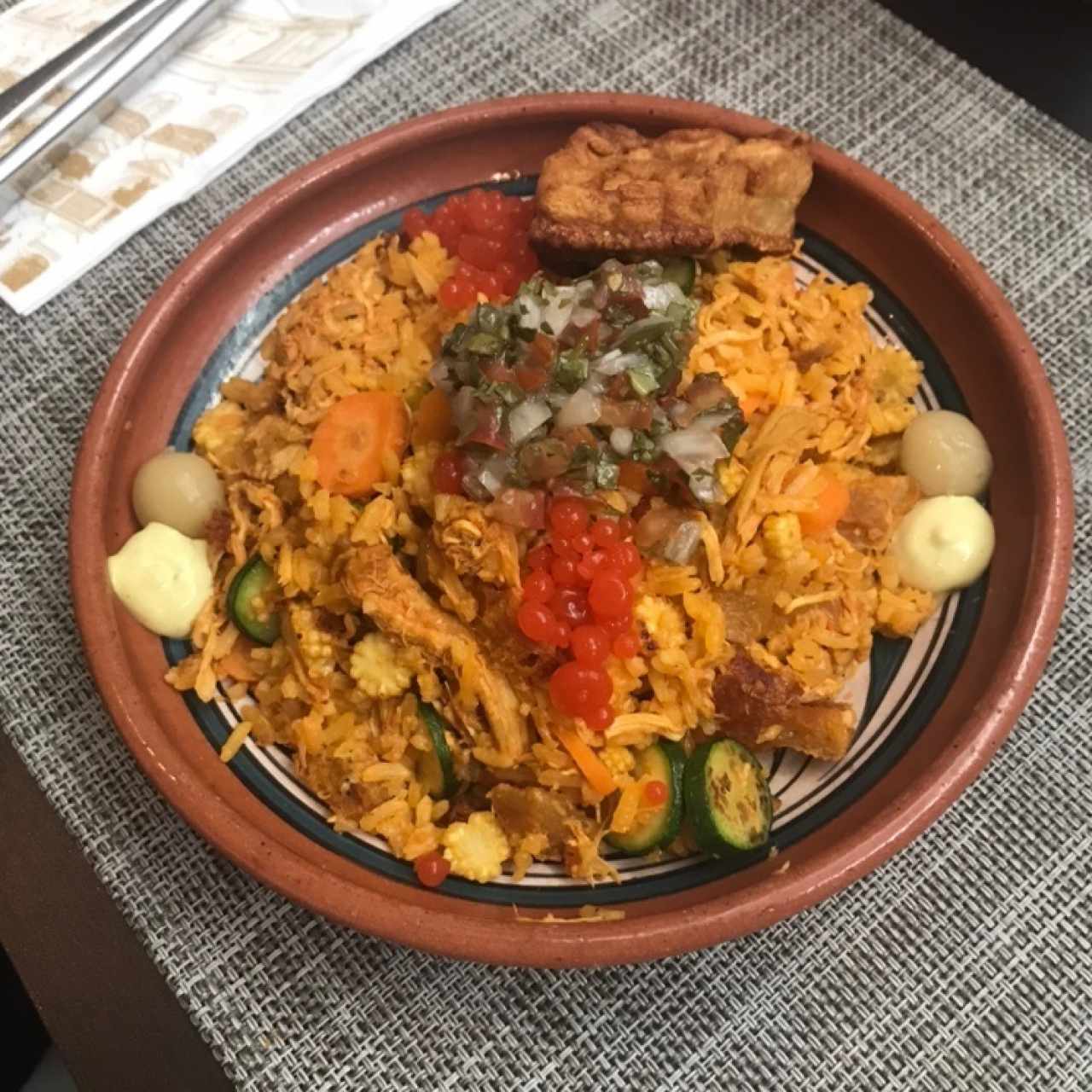 Eva.  Arroz con pollo.  Recomendado. 