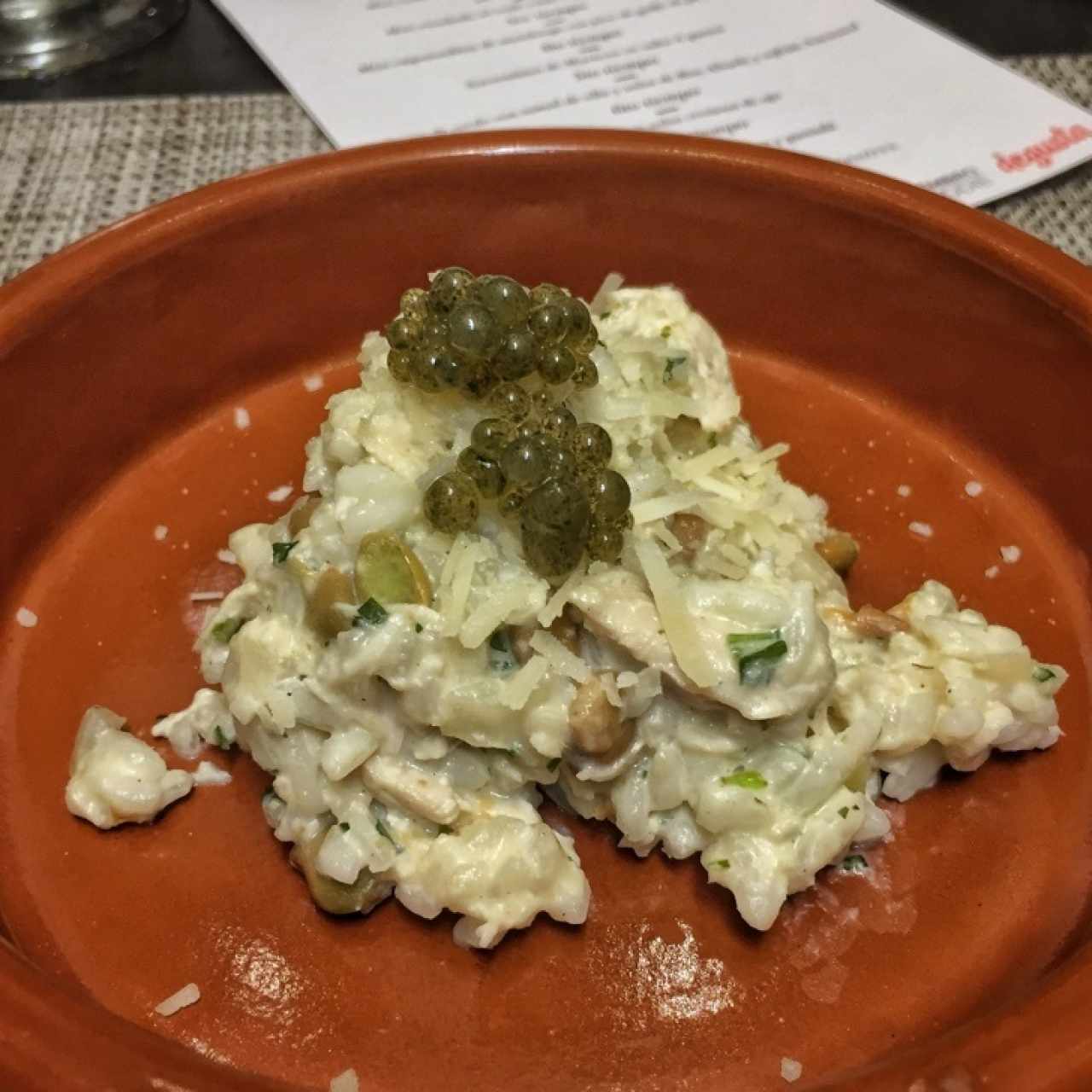 Risotto de pollo con coco y guandú