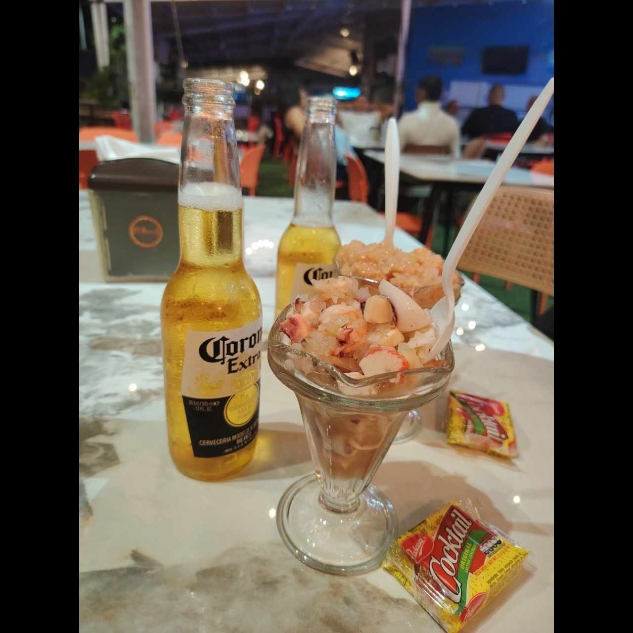 Ceviche de Camarón y Combinación 
