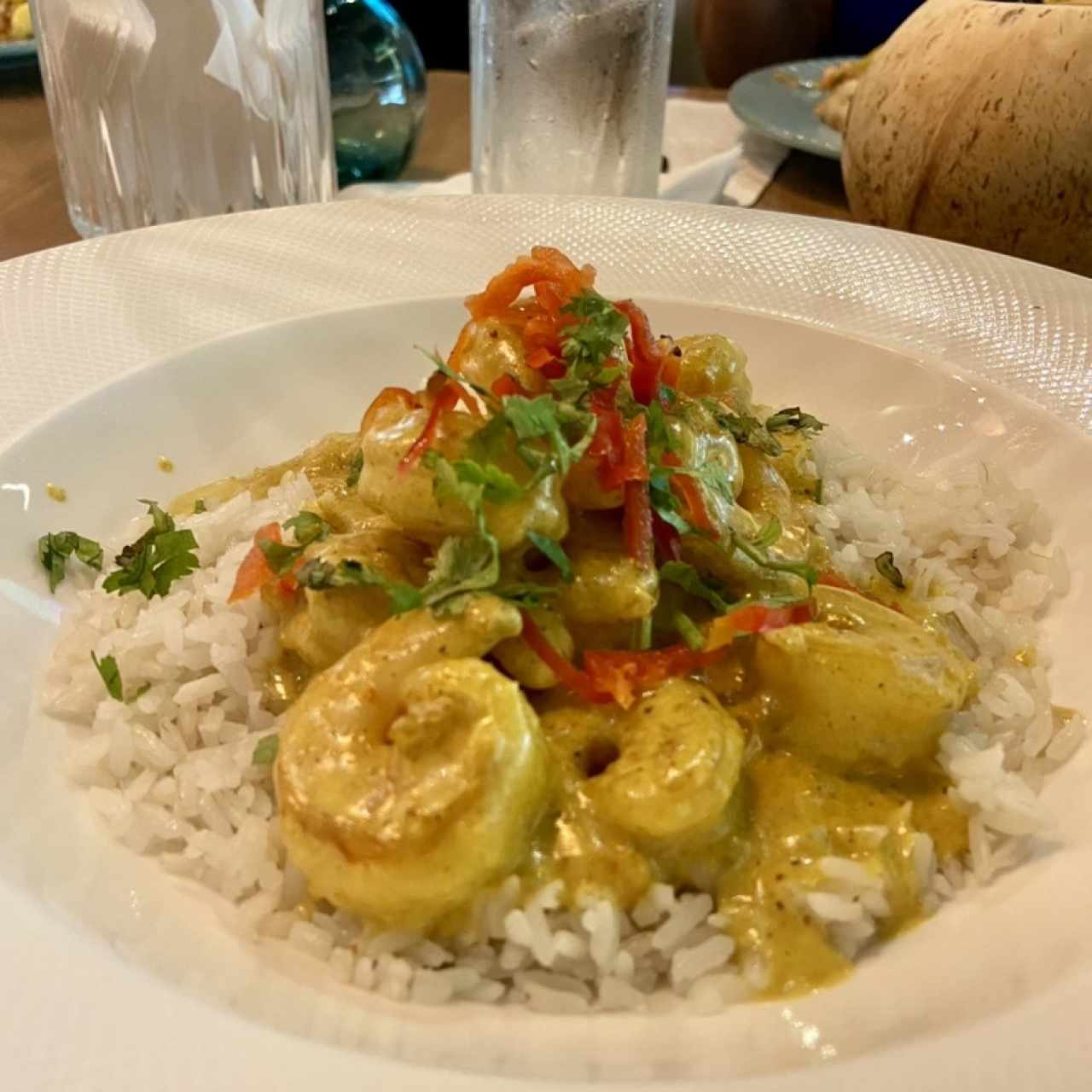 Camarones en salsa caribeña 