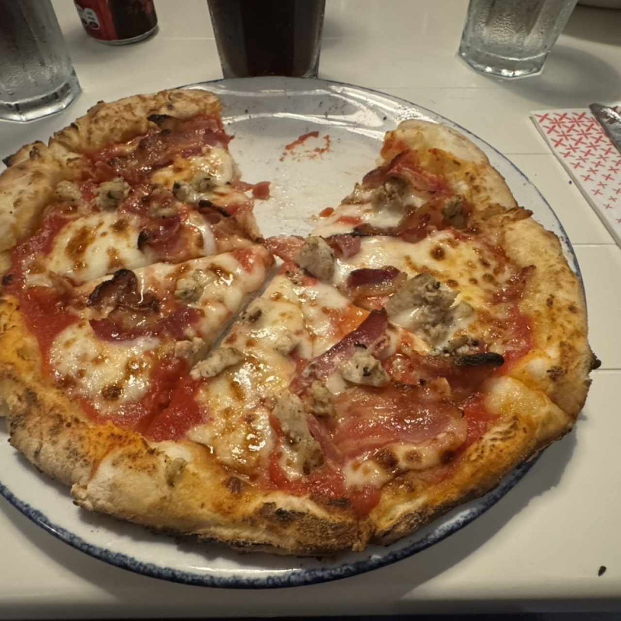 Pizza de pollo con masa gluten free