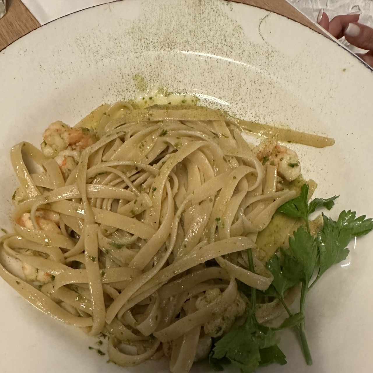 Fetuccini Aglio, Olio E Gamberetti