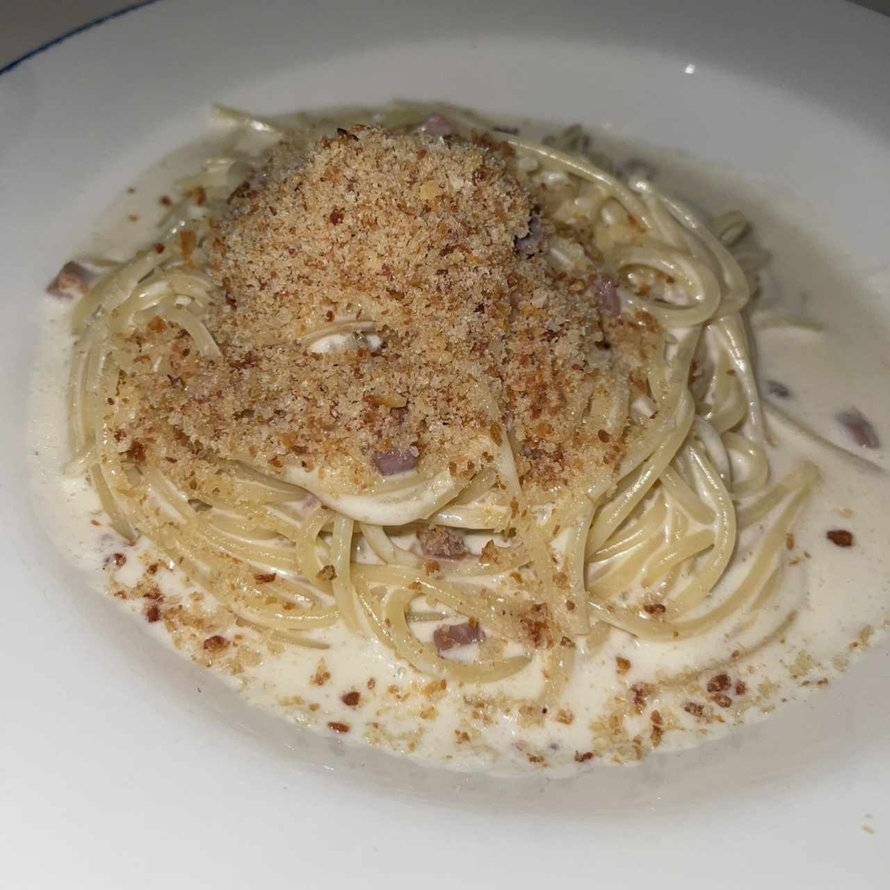 Spaghetti Alfredo e Prosciutto