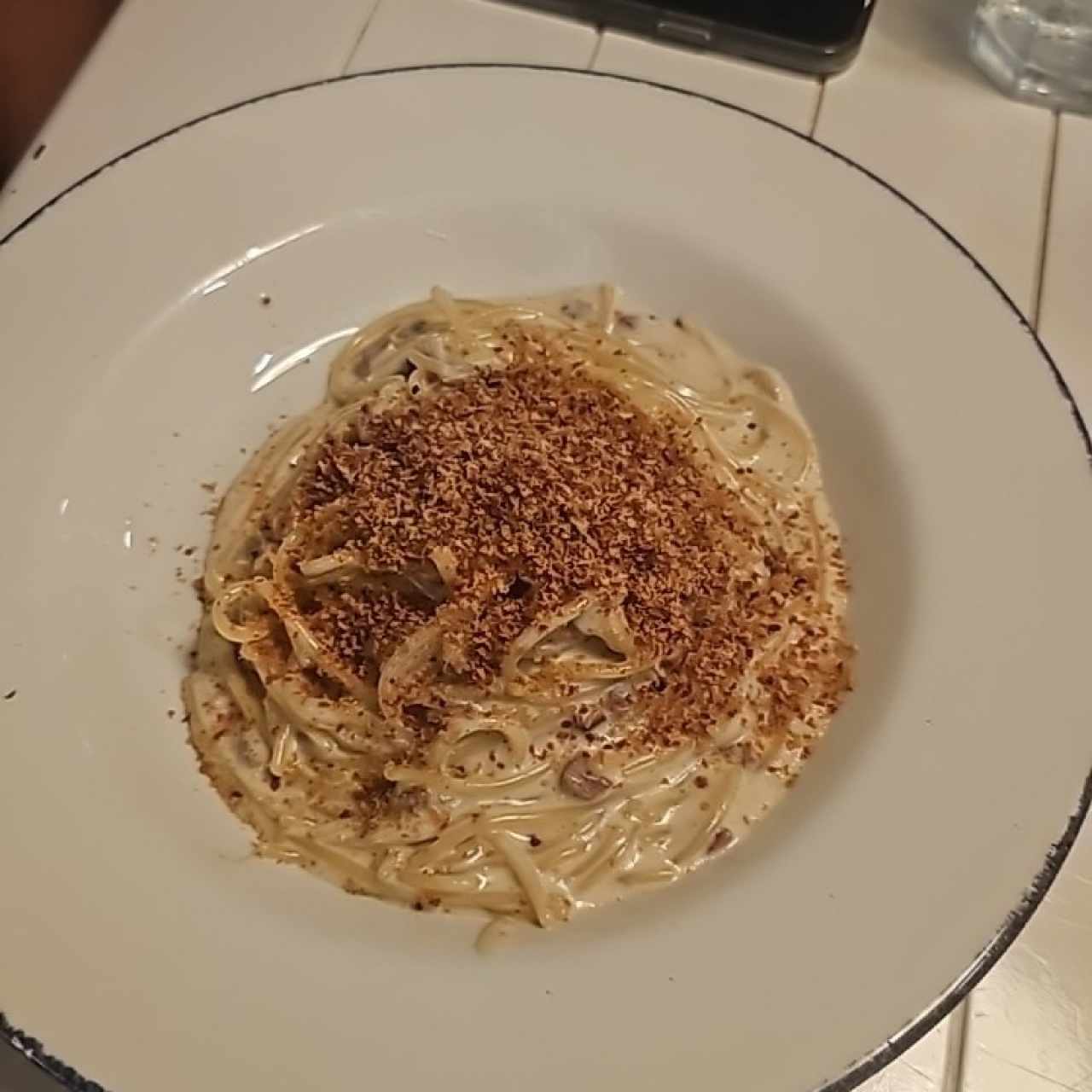 Spaghetti Alfredo e Prosciutto
