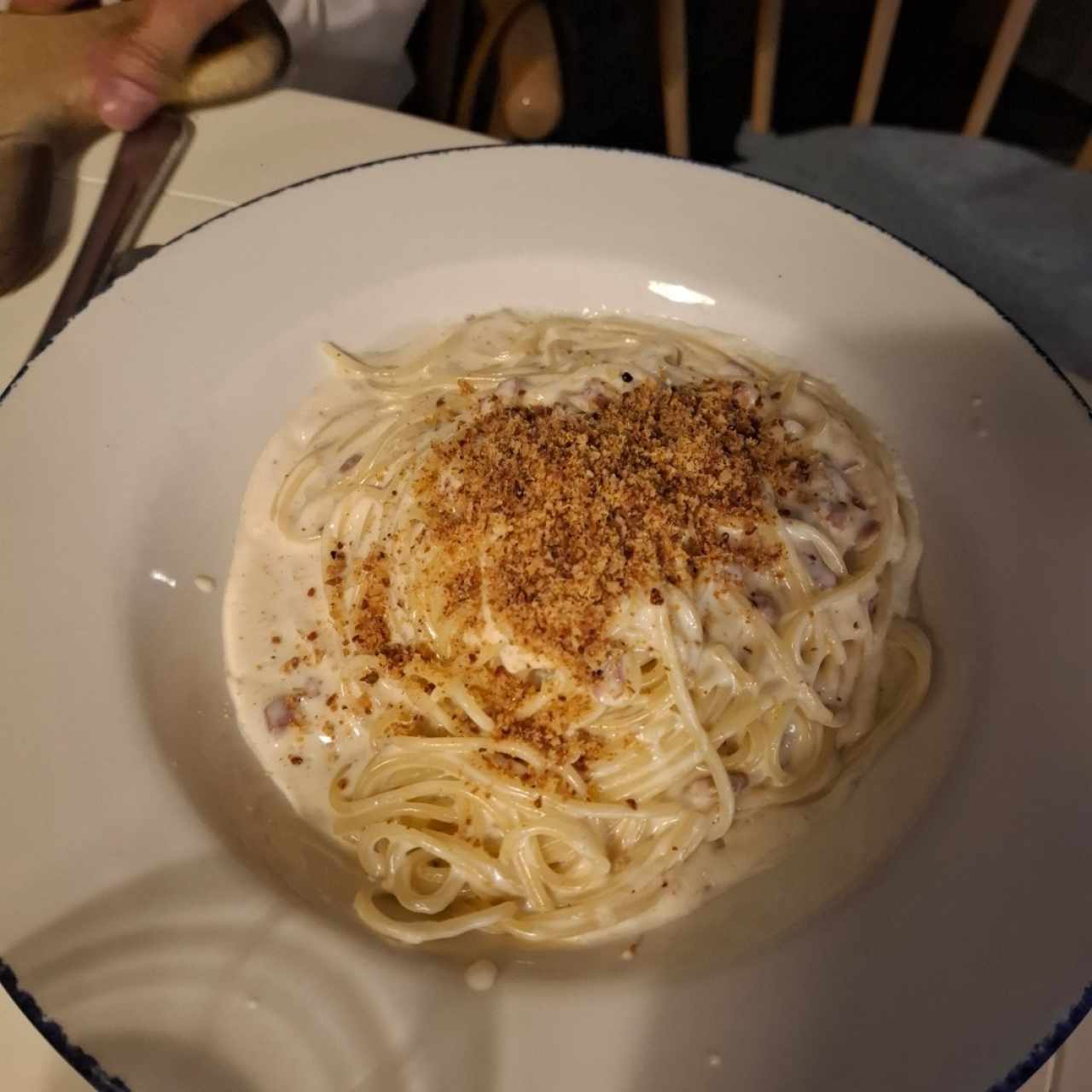 Spaghetti Alfredo e Prosciutto
