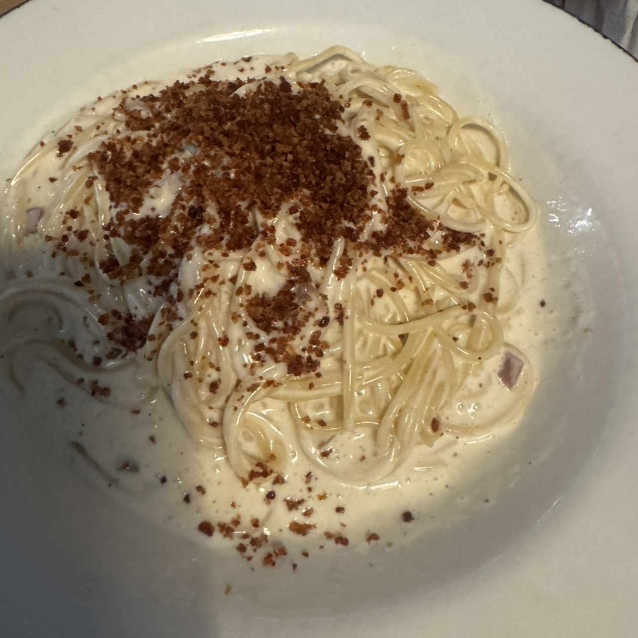 Spaghetti Alfredo e Prosciutto