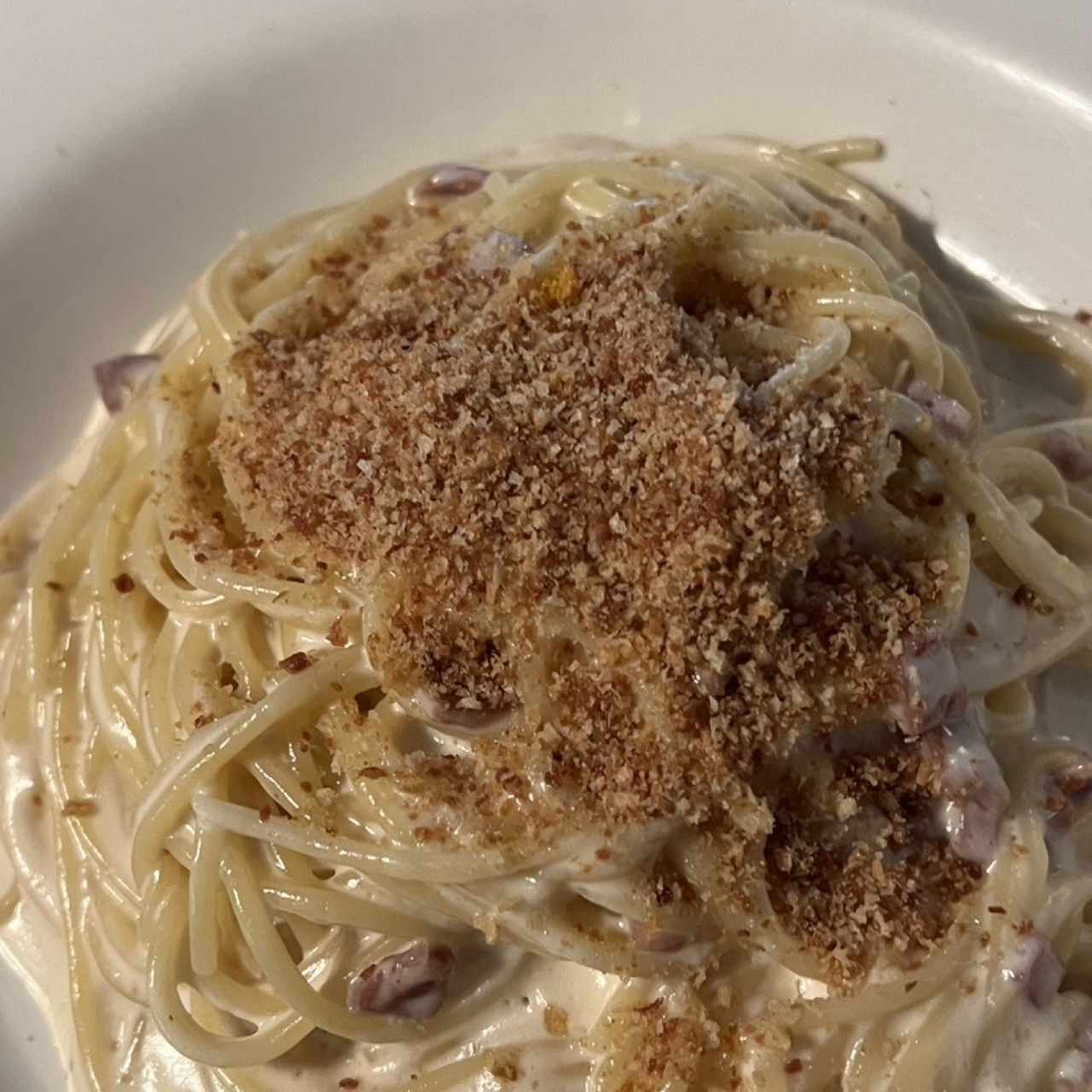 Spaghetti Alfredo e Prosciutto