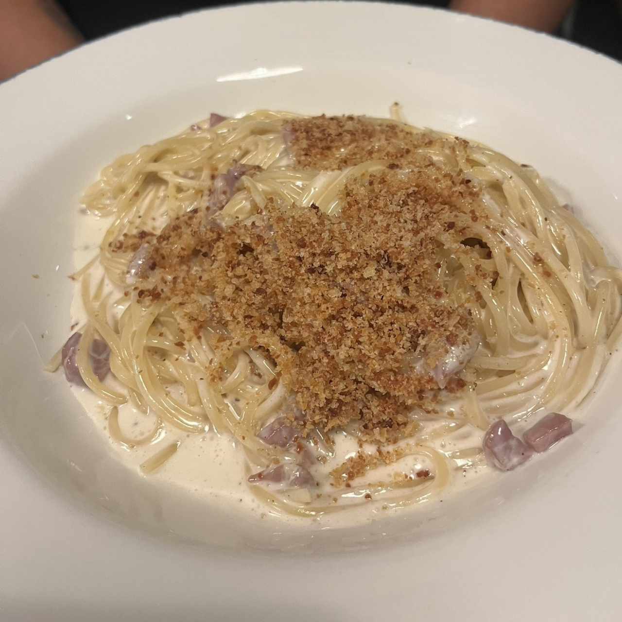 Spaghetti Alfredo e Prosciutto