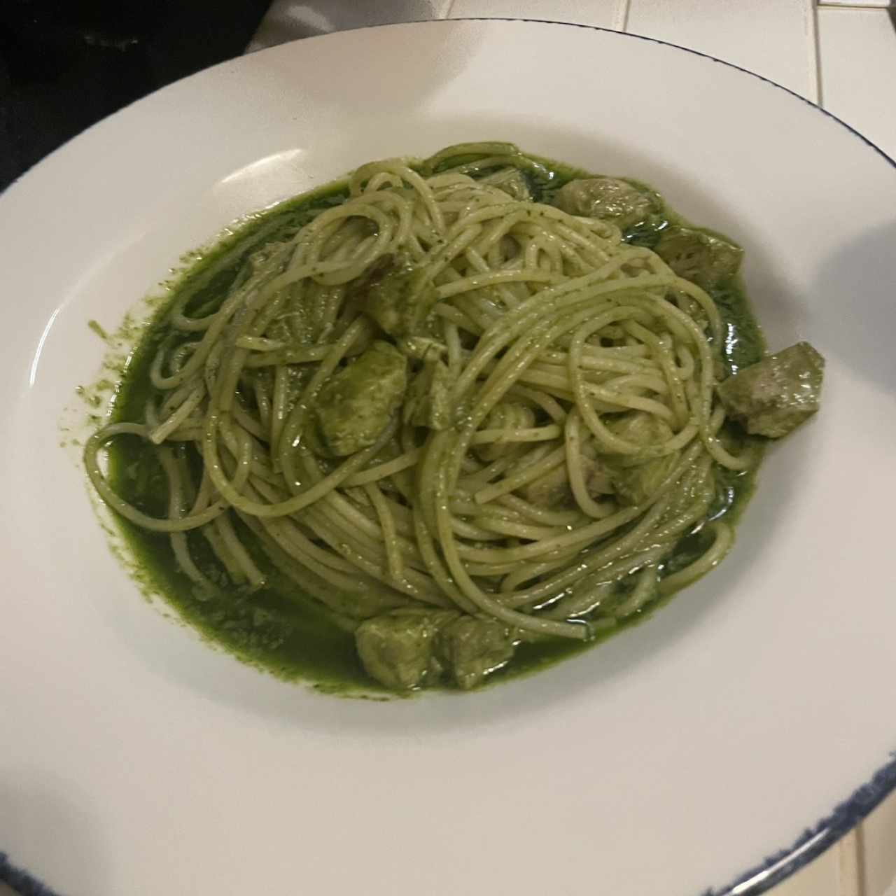 Pesto con pollo