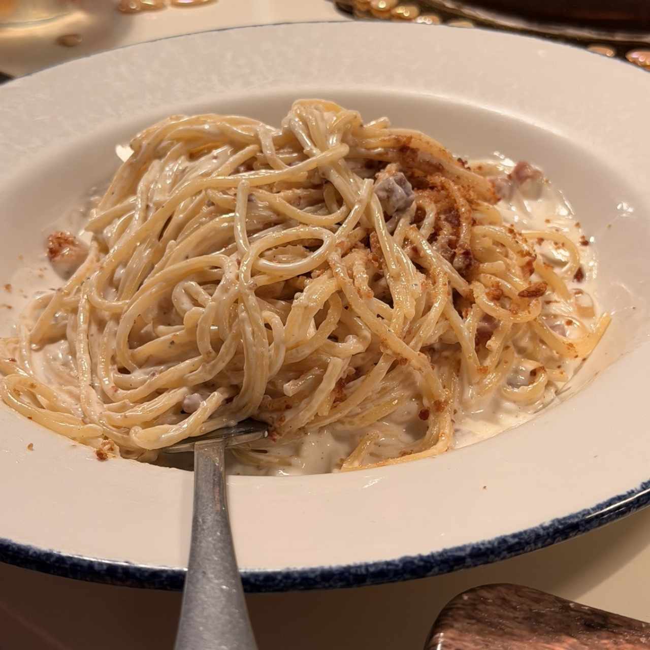 Spaghetti Alfredo e Prosciutto