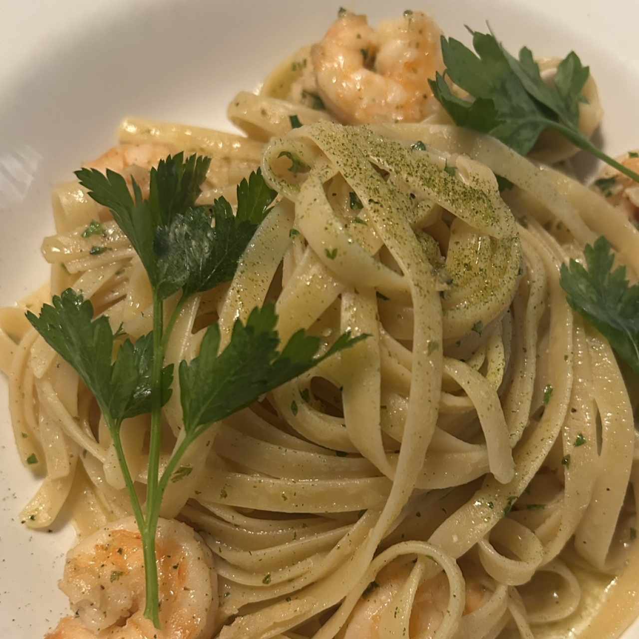 Fetuccini Aglio, Olio E Gamberetti