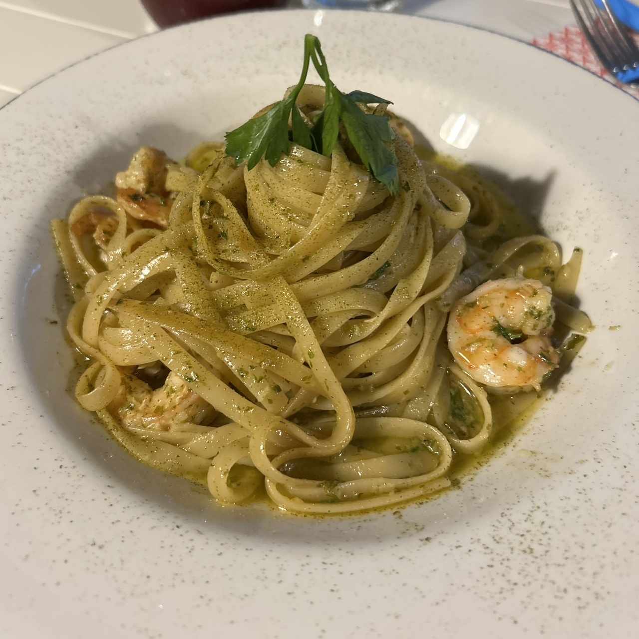Fetuccini Aglio, Olio E Gamberetti