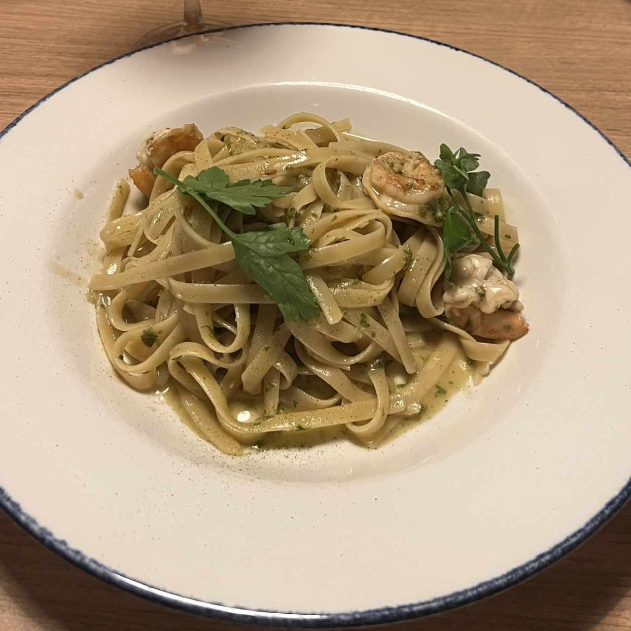 Fetuccini Aglio, Olio E Gamberetti