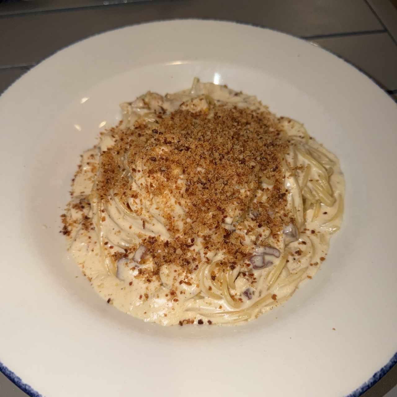 Spaghetti Alfredo e Prosciutto
