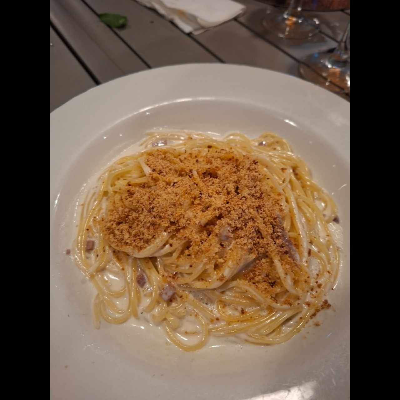Spaghetti Alfredo e Prosciutto