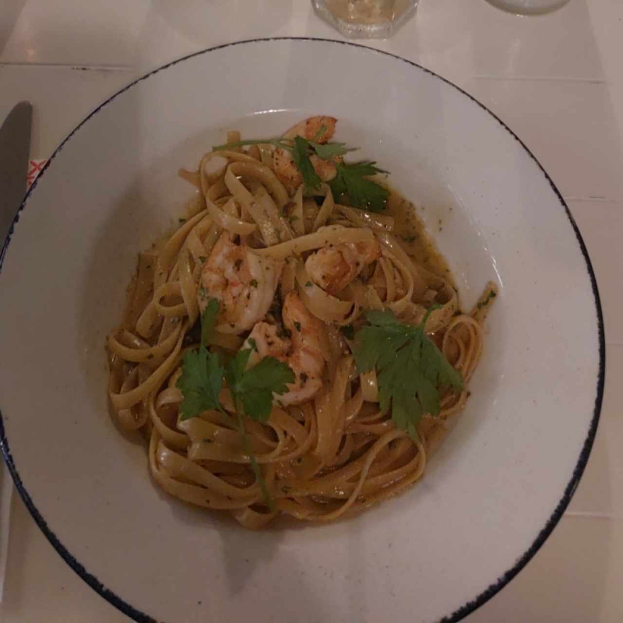 Fetuccini Aglio, Olio E Gamberetti