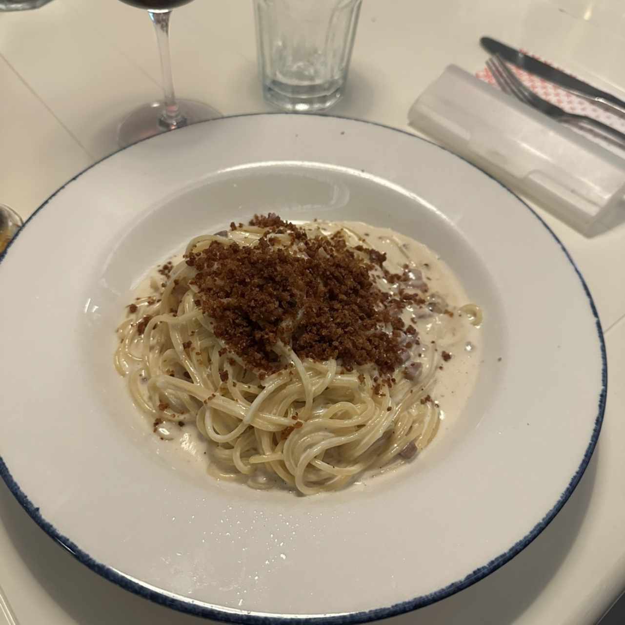 Spaghetti Alfredo e Prosciutto