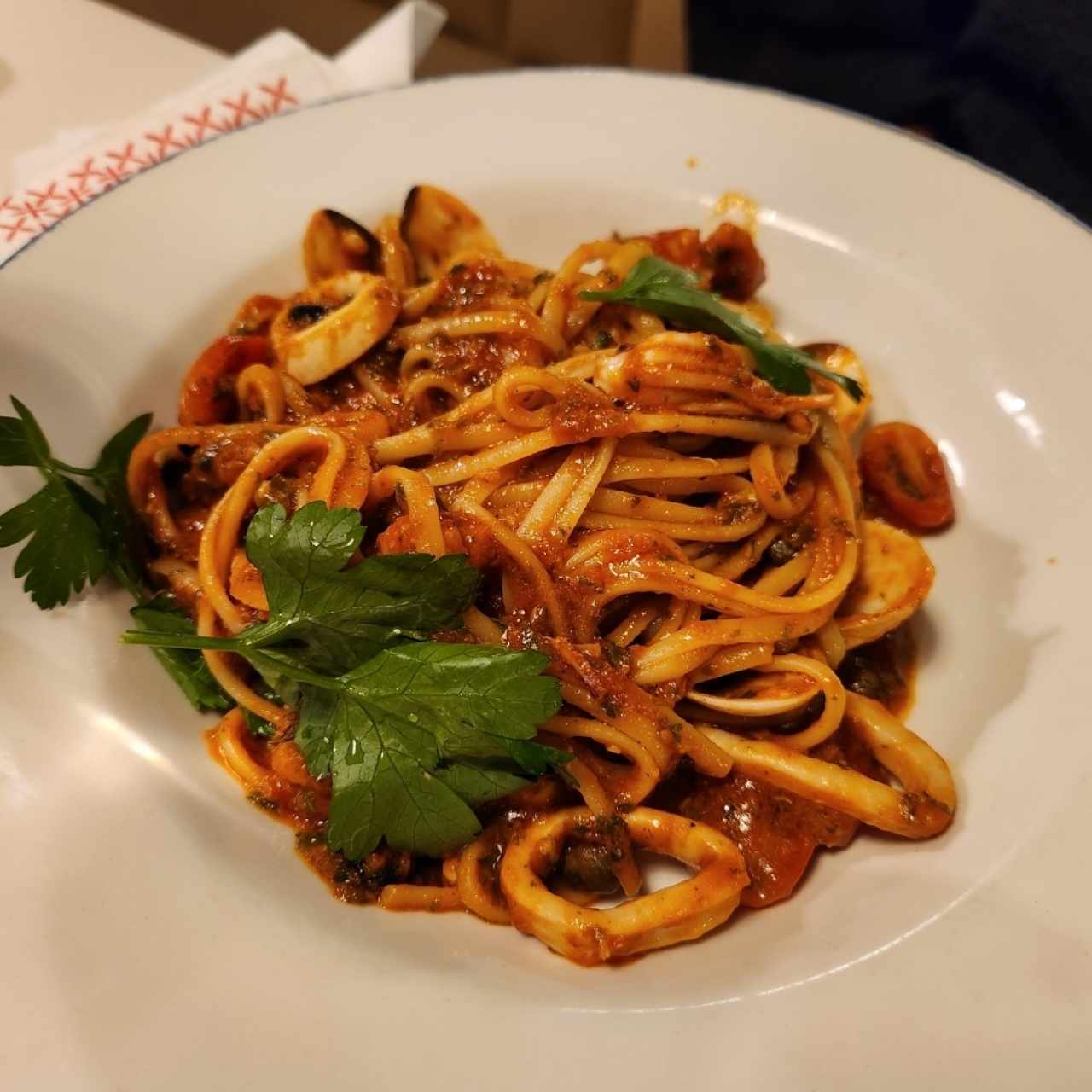 Linguini Frutto Di Mare en sala roja