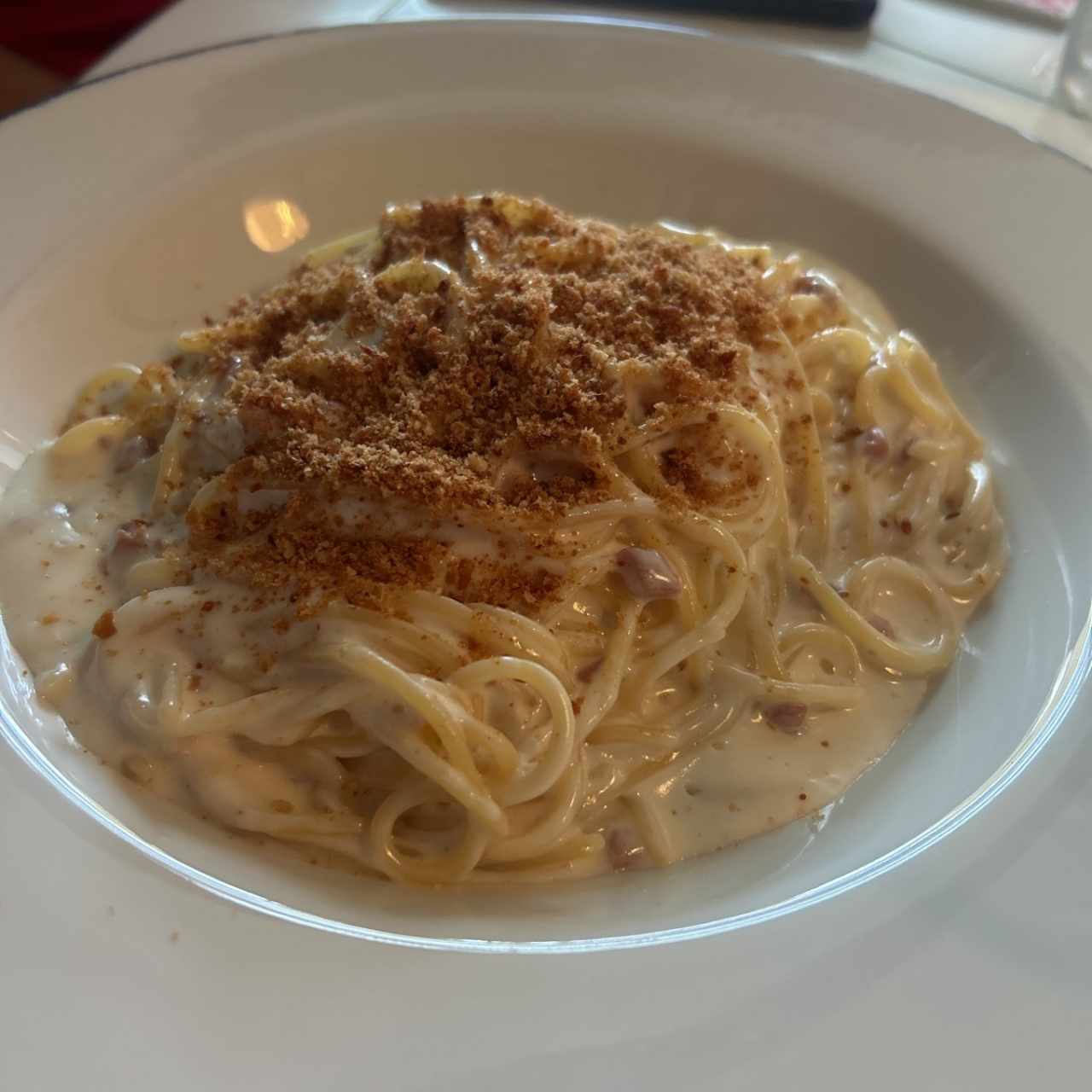 Spaghetti Alfredo e Prosciutto