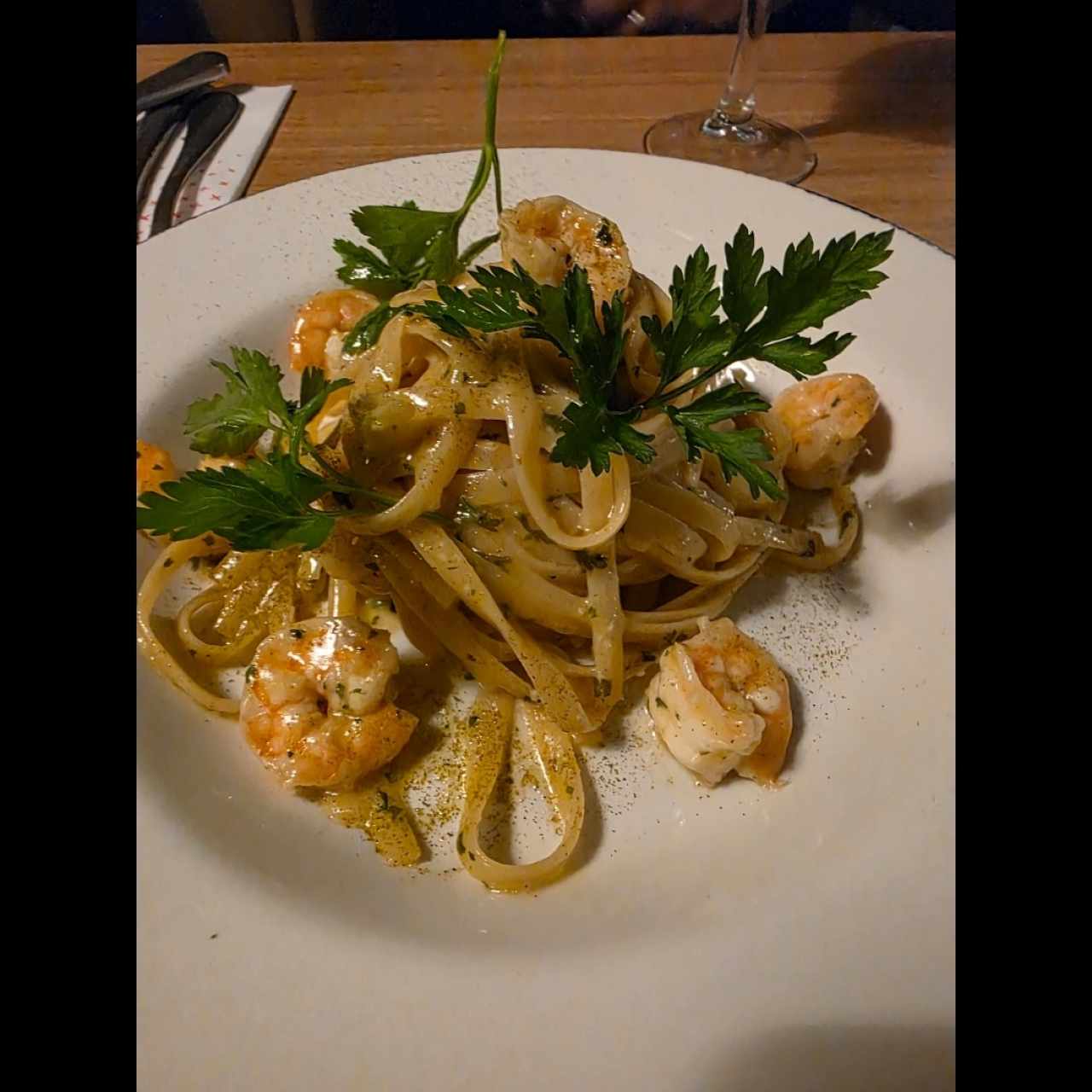 Fetuccini Aglio, Olio E Gamberetti