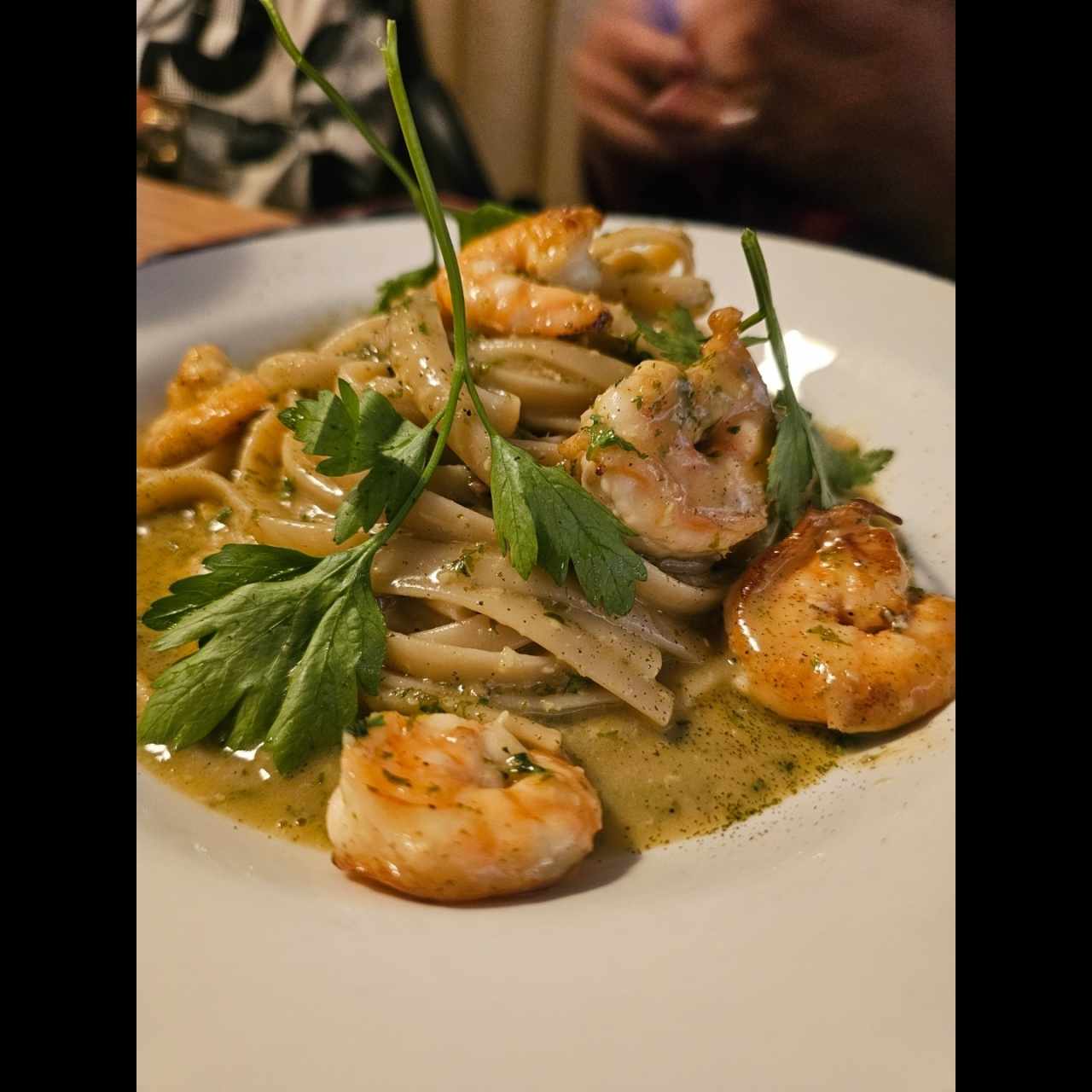 Fetuccini Aglio, Olio E Gamberetti