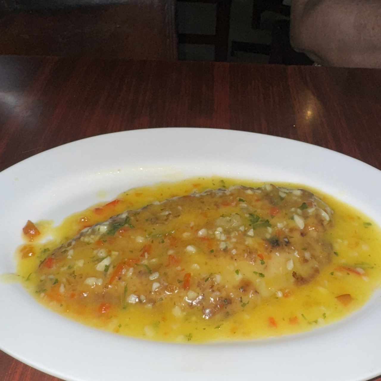 Mariscos - Corvina al Ajillo