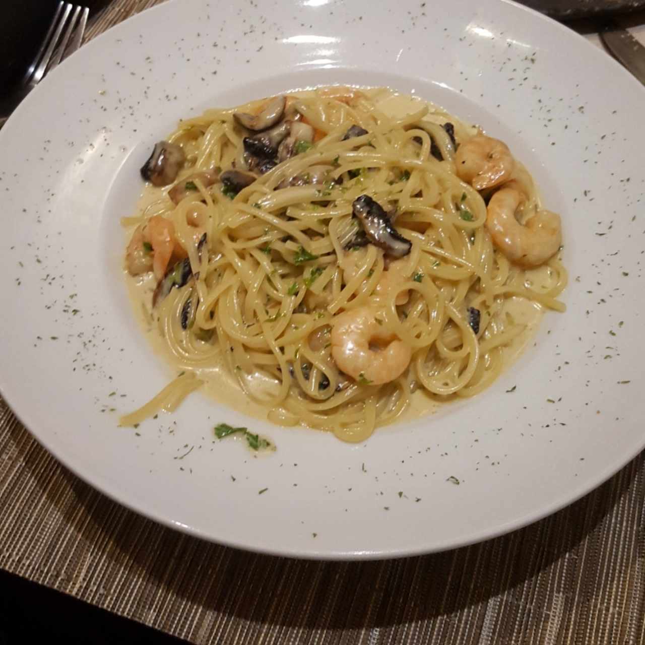 Linguine con camaroncitos... 
