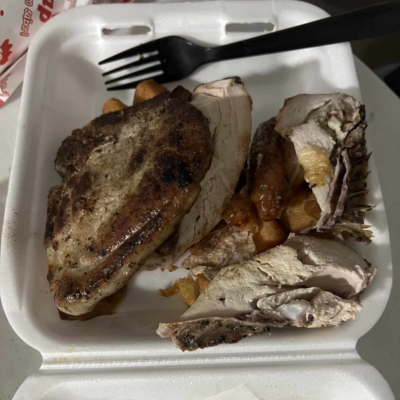 Combo 8 - 1/4 de pollo asado + chuleta + acompañamiento + Matagoma 16 oz