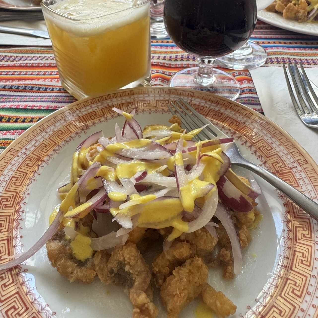 Ceviche frito del menú lunch