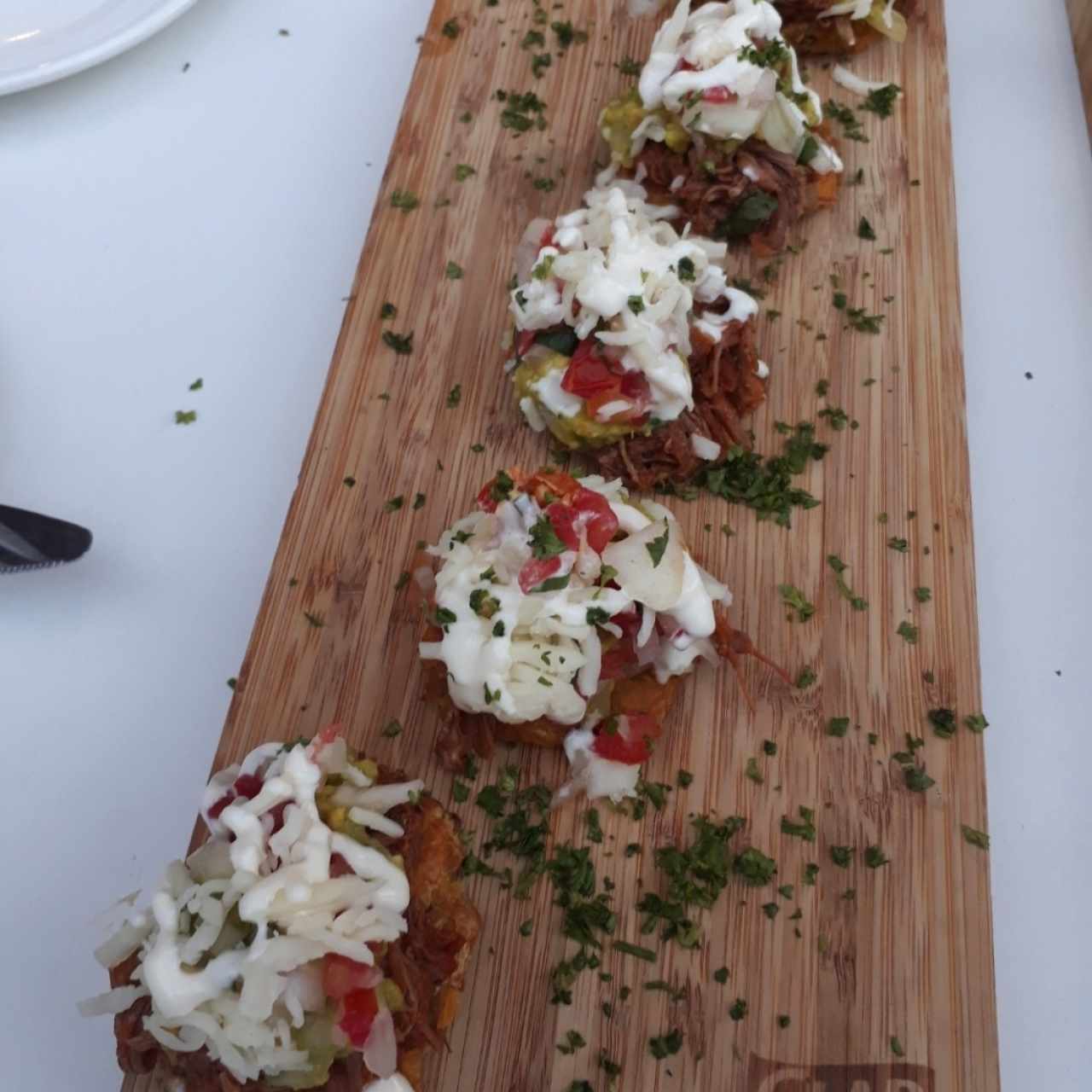 Patacones rellenos de carne