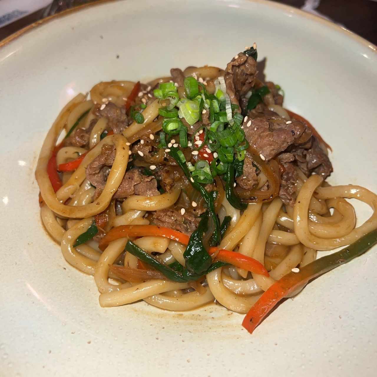 Mongolian beef udon