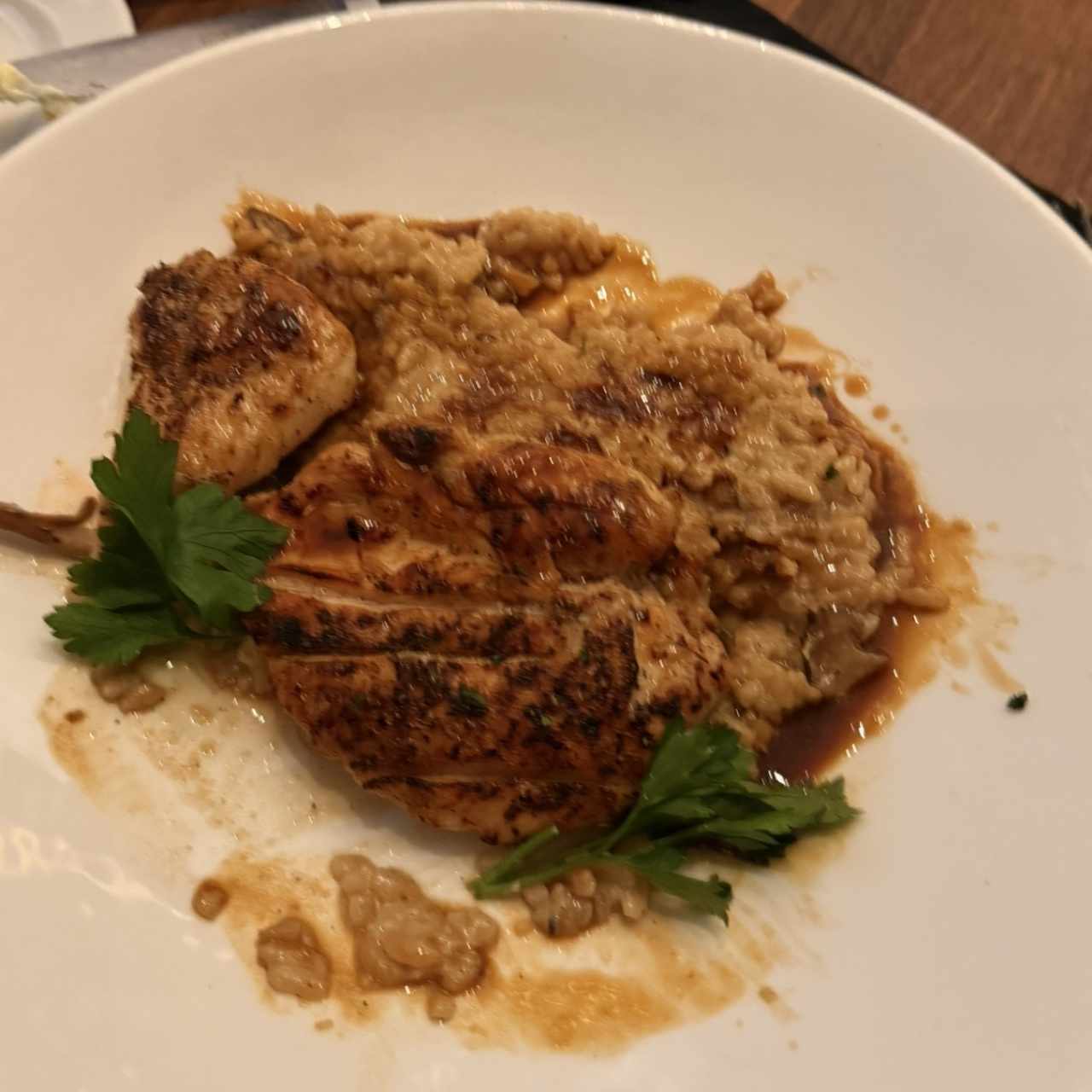 Pollo a la plancha com rissoto 