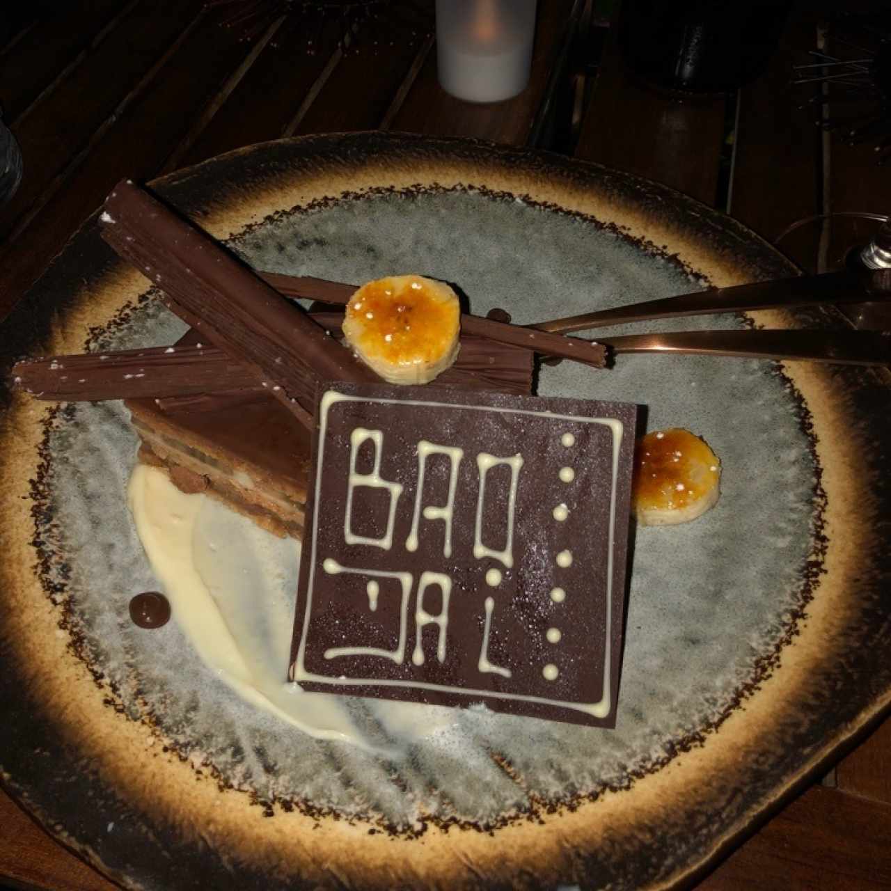 postre banana con chocolate 